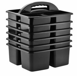 Plastic Classroom Caddy Organizer with Handle, 6x pack