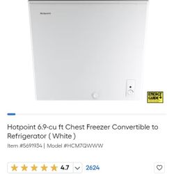Hotpoint 6.9 Cu Great Quality Chest Refri/freezer Only 85$