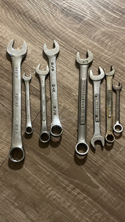 SK & craftsman lot of 8 mix of combination wrenches mix open end & closed