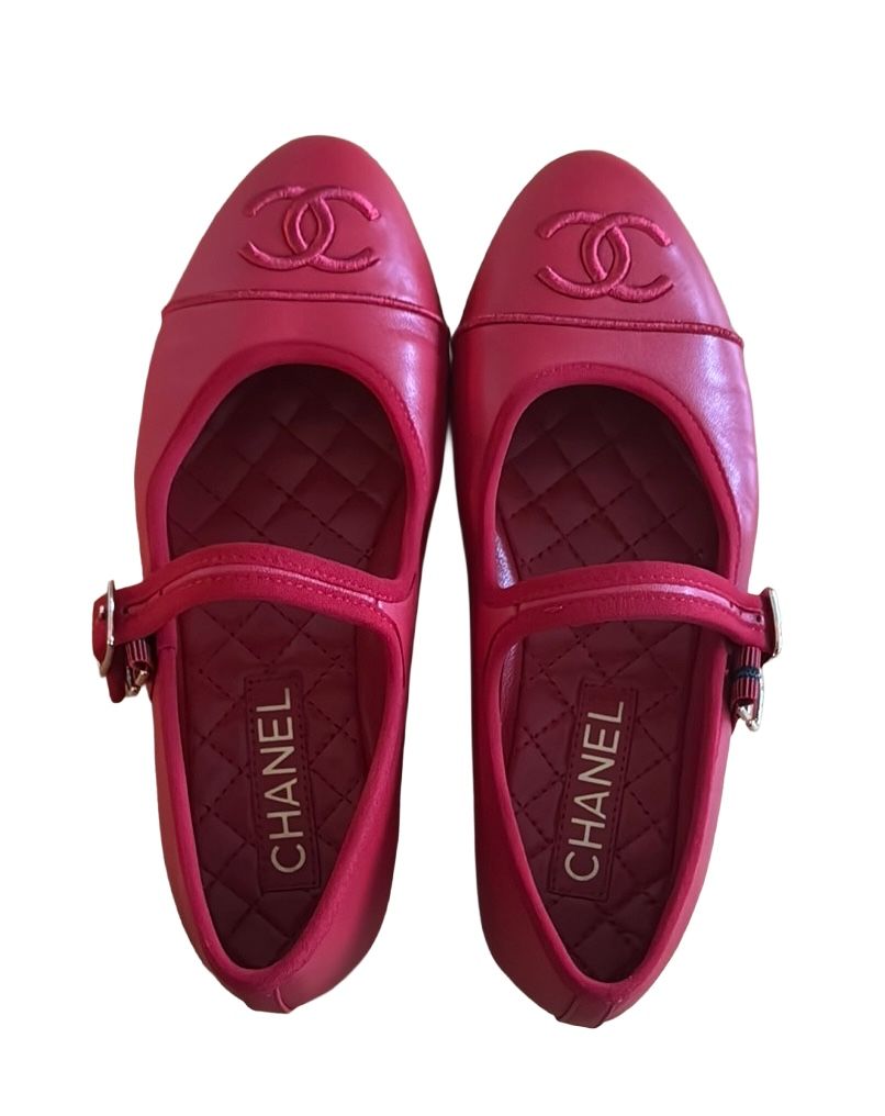 Chanel Red Ballet Flats 36