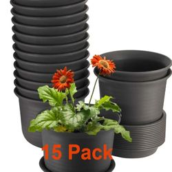 15 Pots w/15 Saucers -6inch