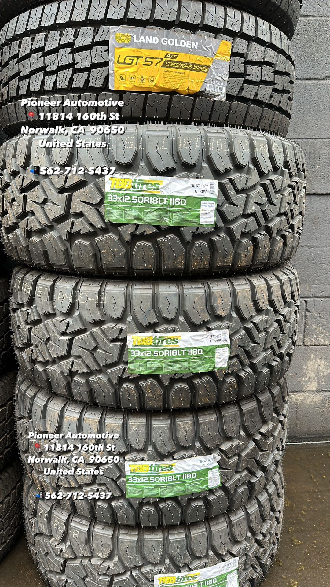 SET 33X12.50R18 TBB TIRES NEW MOUNTED AND BALANCED for Sale in Stanton