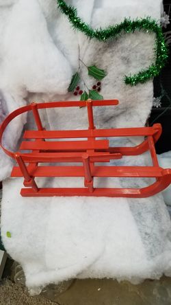 Sled, wood, red