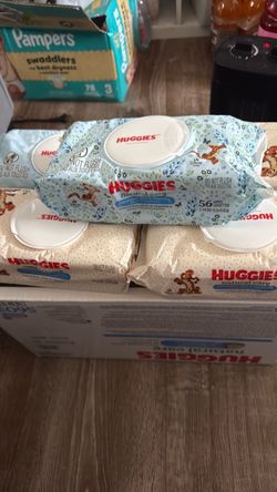 6 pkgs of Huggies wipes