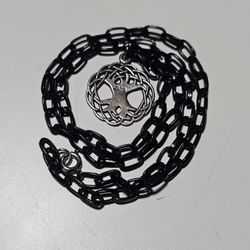 Tree Of Life 925 Pendant 10" Black Chain