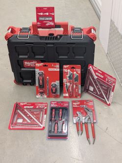 ​🚨 NEW MILWAUKEE PACKOUT 48-22-8424 TOOL BOX + FASTBACK KNIVES, PLIERS, SCREWDRIVERS & SQUARES 🧰 (FIRM)