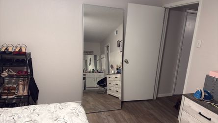 Full-Length Mirror with Silver Frame