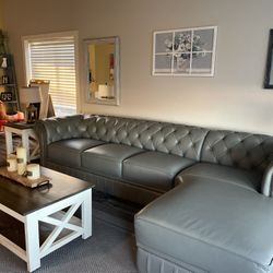 New Restoration Hardware Genuine Top Grain Leather Sectional Couch 