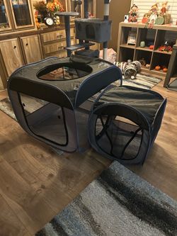 Pop-Up Pet Play Tent/ w smaller attachment