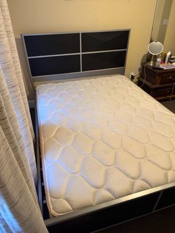 Queen size bed, bed mattress