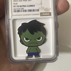 2023 Niue NGC PF 70 ULTRA CAMEO SILVER 2oz Chibi Marvel Comics Series HULK