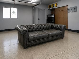 Pottery Barn Top Grain Leather Chesterfield Sofa!