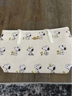 Coach White Snoopy Big Purse