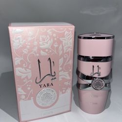Lattafa Light pink Yara 3.4 Oz EDP Spray Perfume For Women 