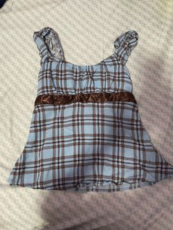 Blue/Brown babydoll top