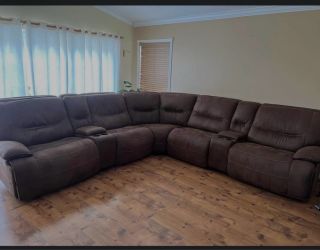 6 piece fabric dual power recliner sectional