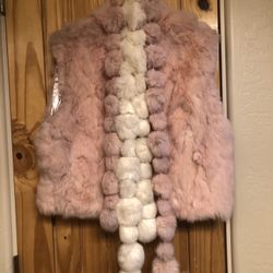 Rabbit fur Vest / Mink Ball Scarf