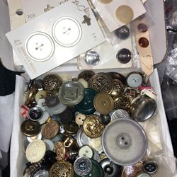 Over 300 Vintage Buttons Box 1