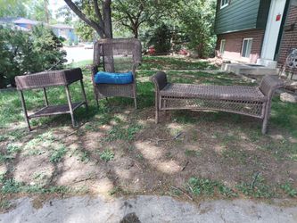 3 Piece Outdoor Patio Furniture Set – Bench, Chair & Table – Delivery Available