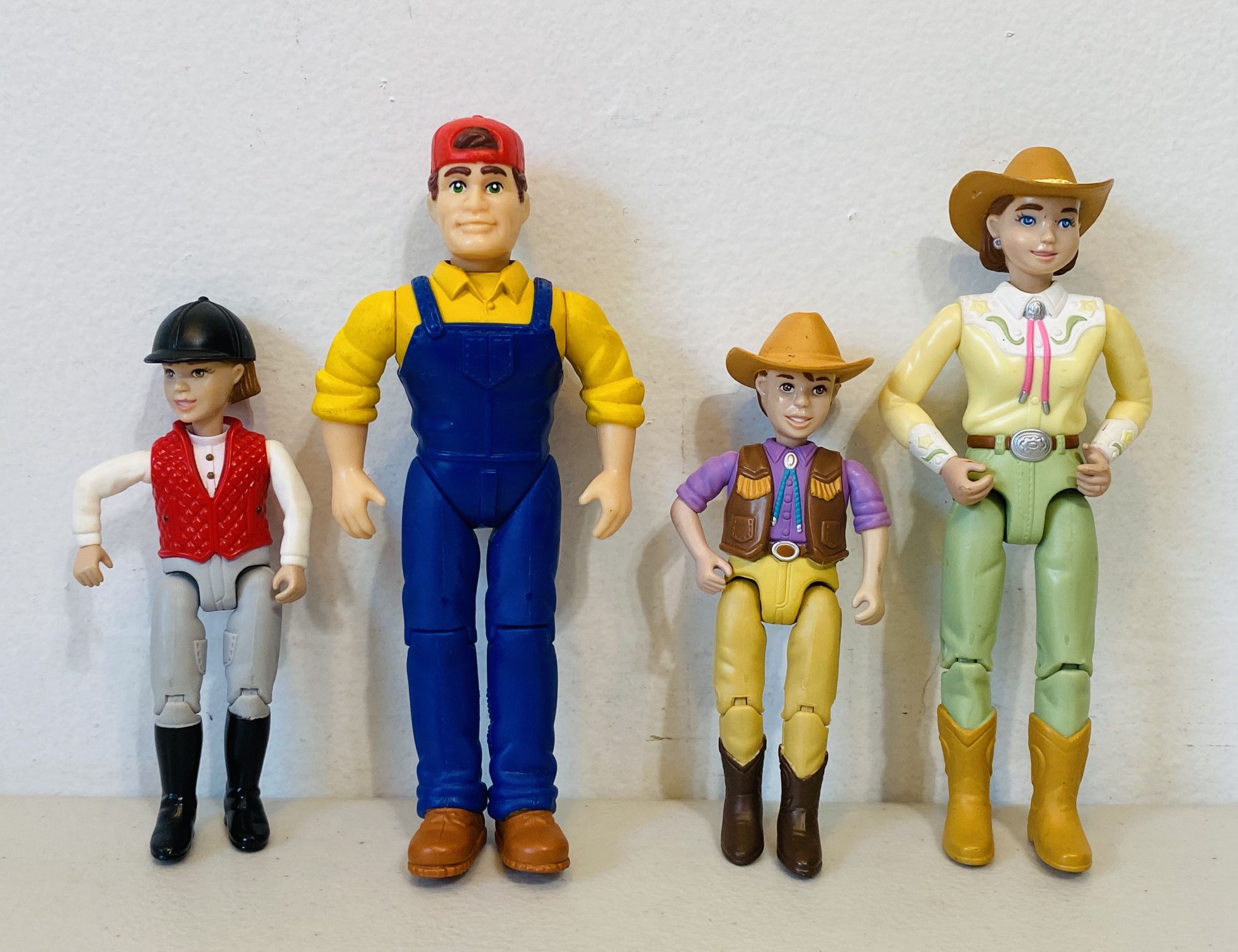 4 VNTG Mattel FP Loving Family Figures Mechanic Cowboy Cowgirl Equestrian EUC