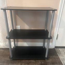 3-tier black shelving unit