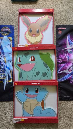 Pokémon Neon Signs: Evee,Bulbasaur, and Squirtle.