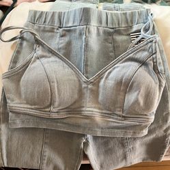 2 Piece Denim Pants Outfit Small