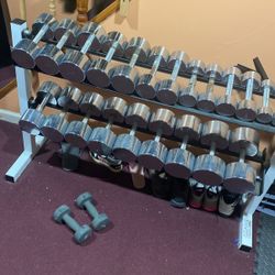 Weight Set Including Bench & Dumbbells 