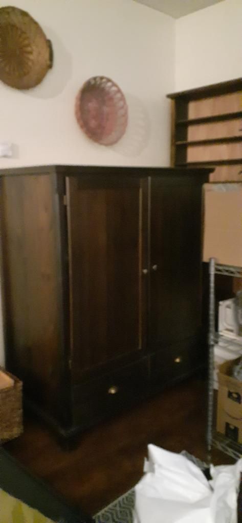 Sturdy Antique Wooden Armoire