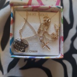 2 Necklace 14 Kt Gold Chains