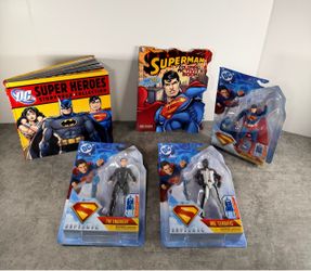 DC Superman Action Figures and Books Bundle