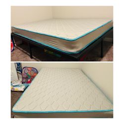 Full Size Metal Bed Frame With Full Size Mattress
