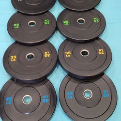 Olympic Bumper Weight Plates Full Set For Olympic Barbell 