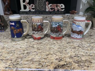 OLD VINTAGE BUDWEISER BEER STEINS....EXCELLENT CONDITIONS