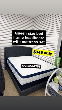 Queen Size Package Deal Headboard Frame With Mattress Set $349 Only 