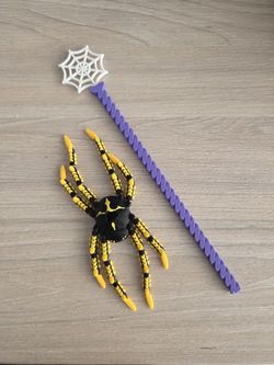 Spinning Spider Magic Wand 3D Printed Halloween Toy Costume Prop