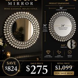 36” Oversized Glam Mirror – Luxury Statement Piece Originally $1,099 → Now $275
