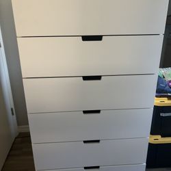 Tall, White Six Drawer Dresser Heavy Duty And Made Well 