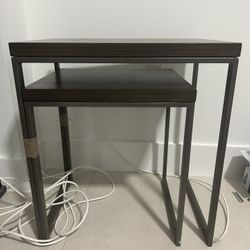 Modern Dark Wood Look Nesting Tables Set