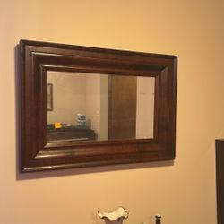 Vintage Wood Framed Mirror 