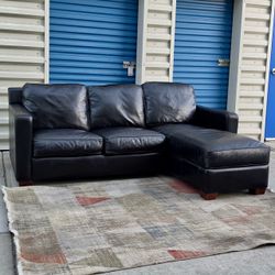 Thomasville Custom Leather Sectional Sofa with Chaise ($2.8k New)