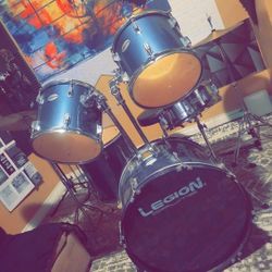 Drum Set & Bass Guitar w/Amp Included