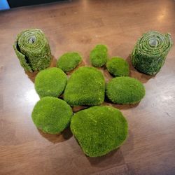 Decorative Artificial Moss Rocks And Moss Sheet Rolls