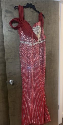 Red bedazzled dress (can fit M & L)