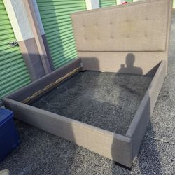 Modern Tufted King Upholstered Bed Frame - Gray (Delivery available) 
​