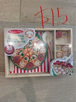 Brand New Melissa & Doug Wooden Pizza Party Play Set