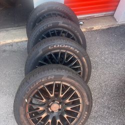 Set of 4 Cooper Discoverer SRX 235/55R18 Tires w/ 18” Black Alloy Rims – Like New”
