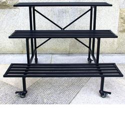 3 tier sturdy metal plant stand with wheels new in box pick up in Pomona $55