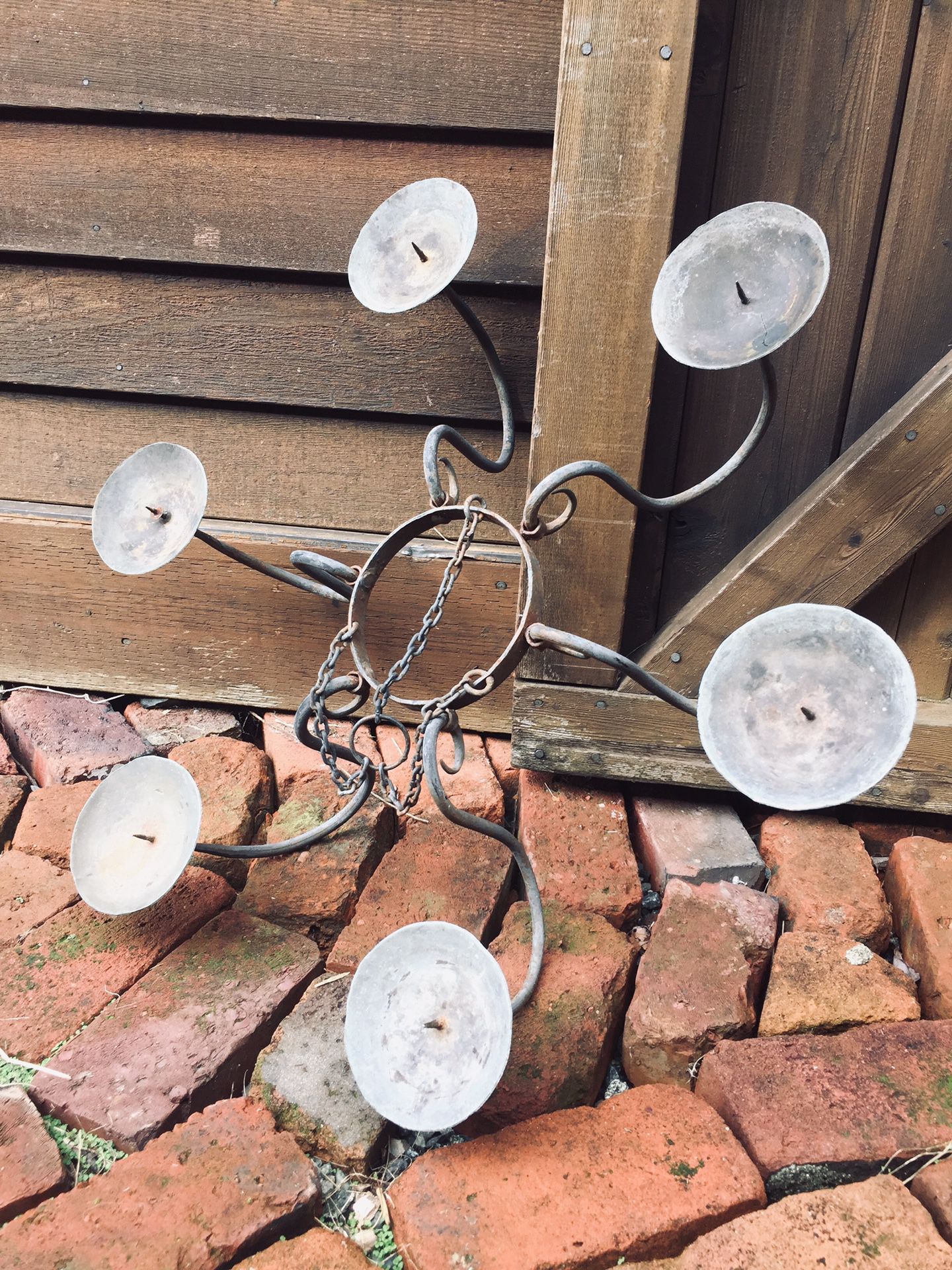 Rustic Iron Candle Chandelier
