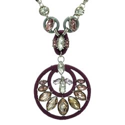 Simply Vera Vera Wang Oversized Medallion Y Necklace, Mixed Materials  Lavaliere, Attached Pendant, Boho Hippie Jewelry Accessory, Fashion Jewelry  